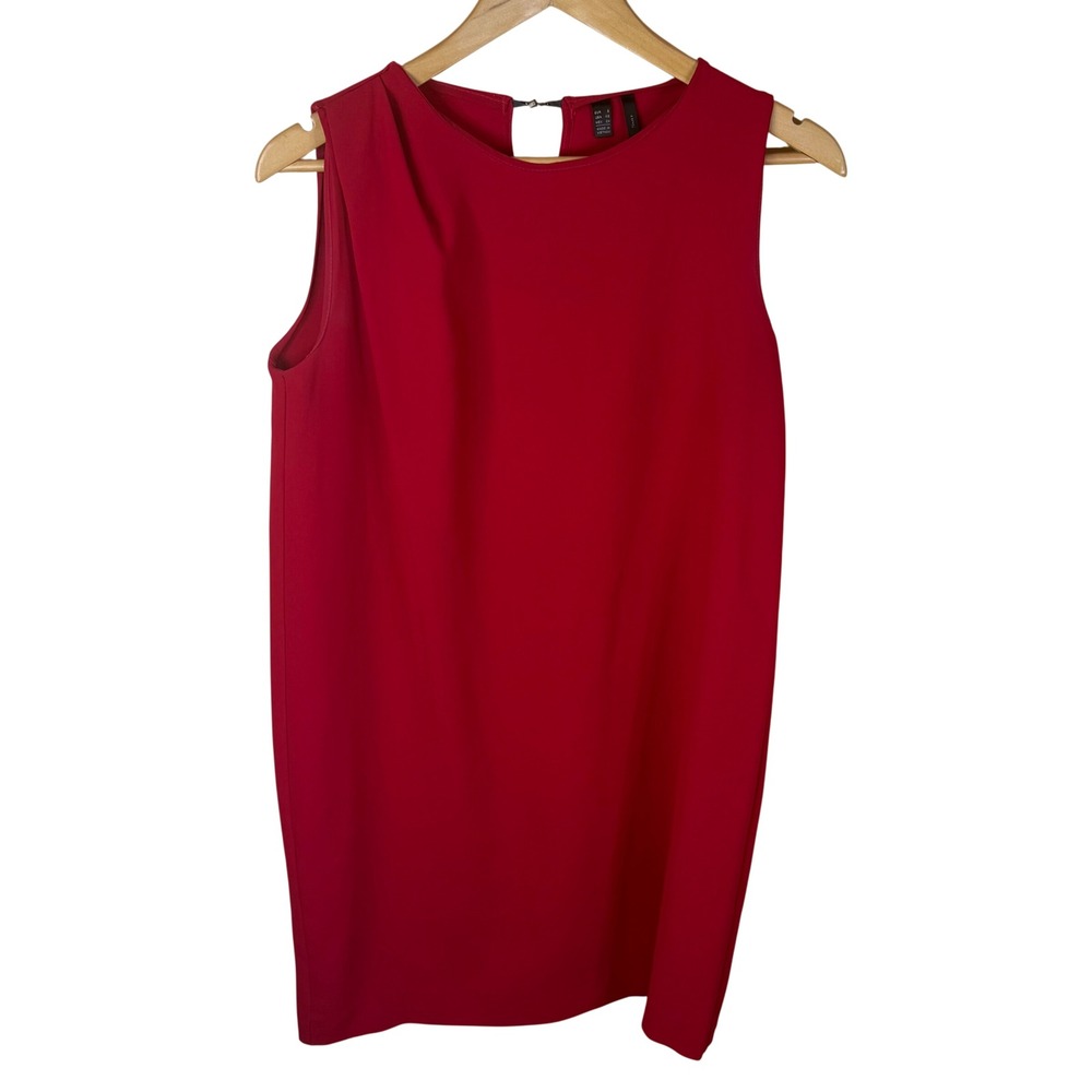 BUNDLE MNG (2) Sheath Dress Cherry Red Printed Keyhole Back Size XS/4 Careerwear - Picture 2 of 11